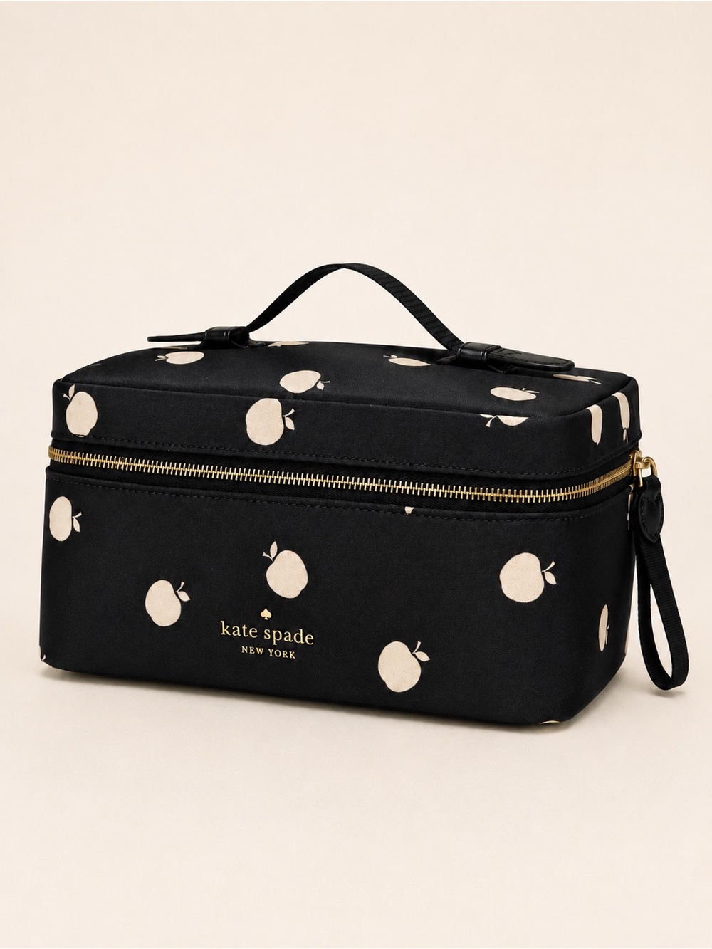 Kate Spade Chelsea Apple Print Travel Vanity Cosmetic Case Organizer K8261 NWOT